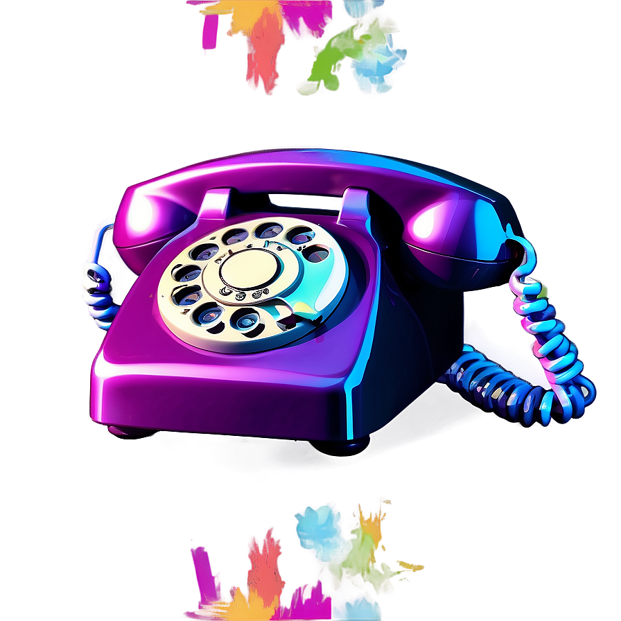 Pop Art Inspired Rotary Phone Png Ulm3 PNG Image