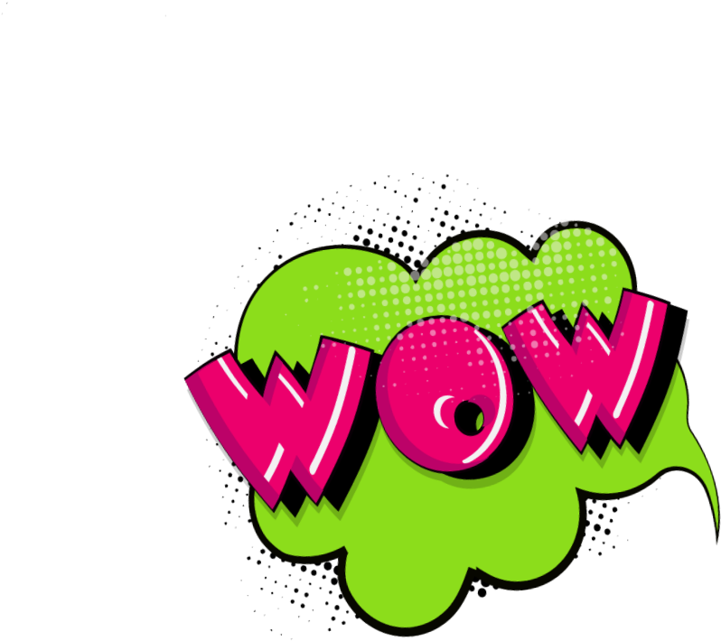 Pop Art Wow Expression PNG Image