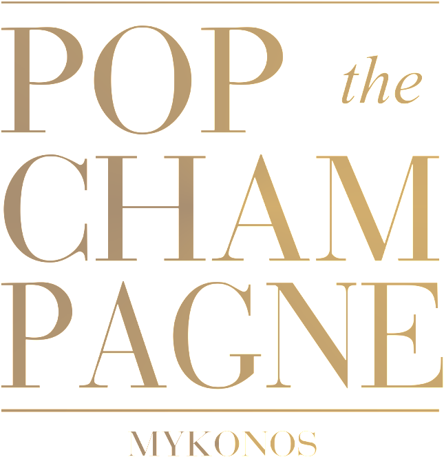 Pop The Champagne_ Mykonos_ Logo PNG Image