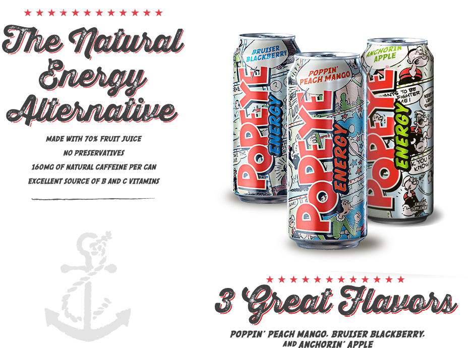 Popeye Energy Drink Flavors PNG Image