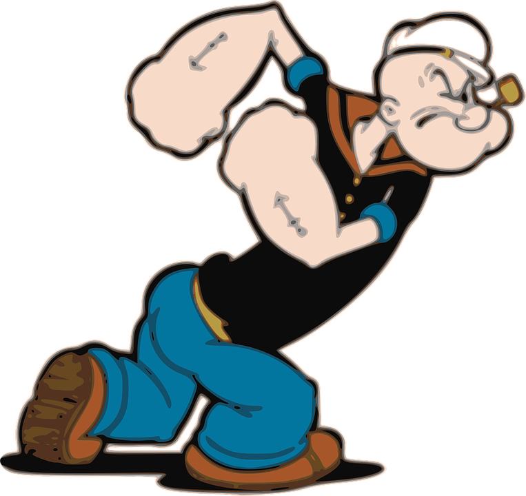 Popeye The Sailor Man Flexing Muscles PNG Image