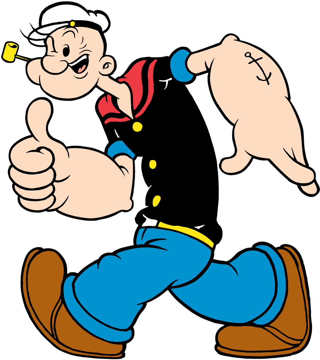 Popeye Thumbs Up Character Illustration PNG Image