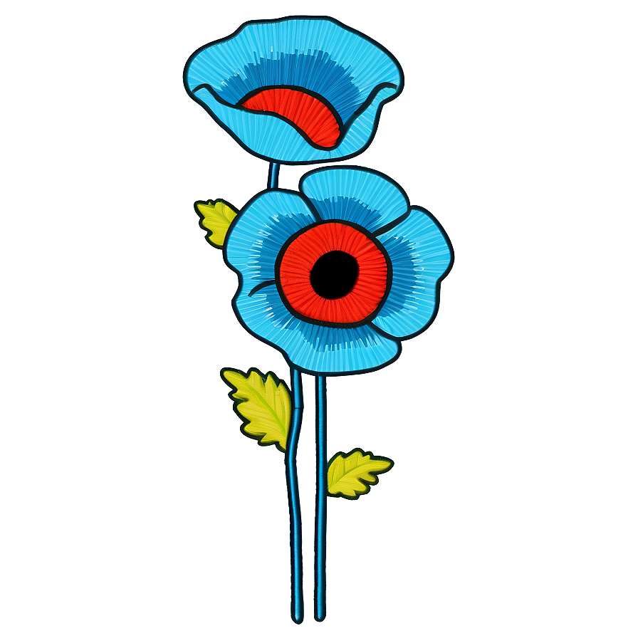 Poppy Embroidery Design Png 23 PNG Image