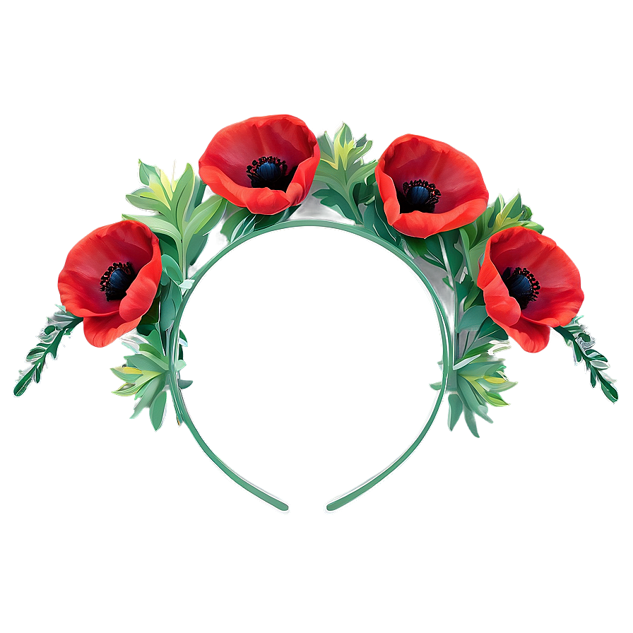 Poppy Floral Crown Png Nnp PNG Image