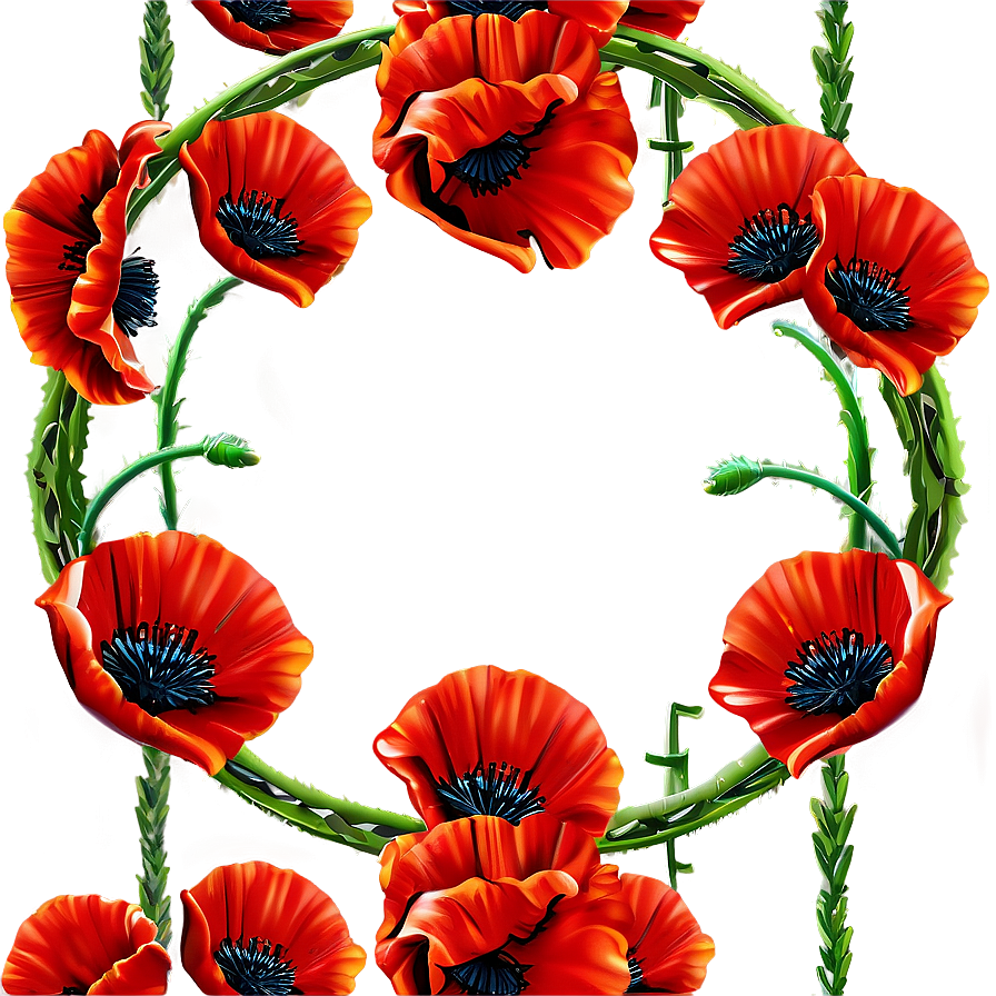 Poppy Flower Circle Png 26 PNG Image