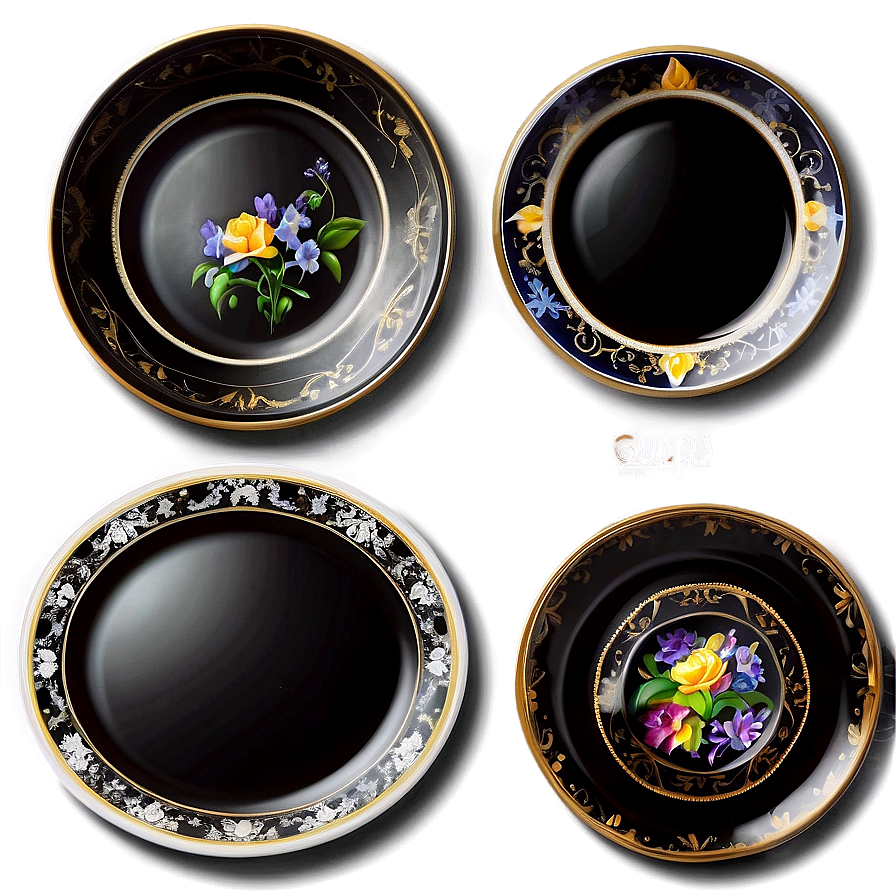 Porcelain Plates Set Png 06212024 PNG Image