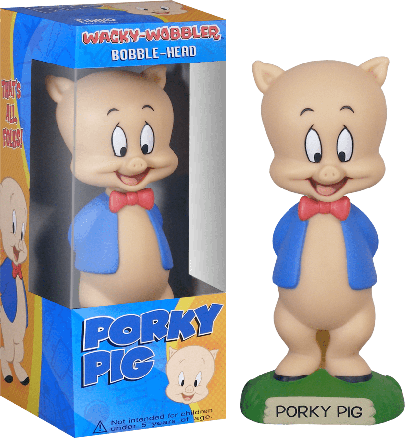 Porky Pig Bobblehead Toy PNG Image