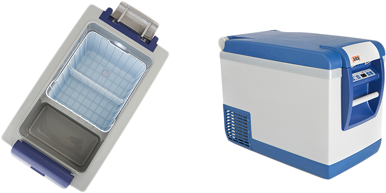 Portable Electric Cooler Openand Closed Views PNG Image