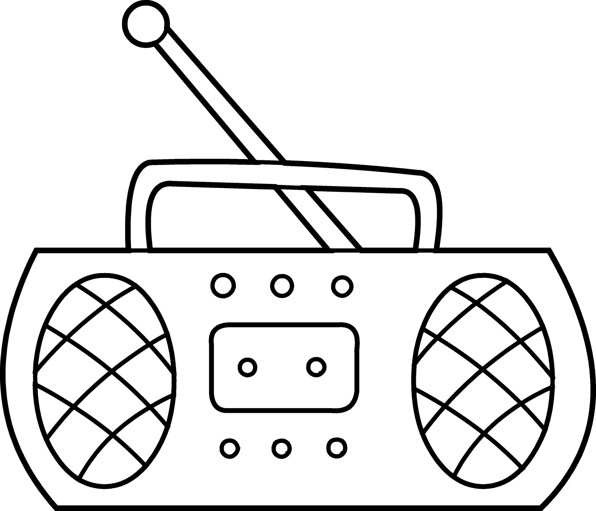 Portable Radio Line Art PNG Image