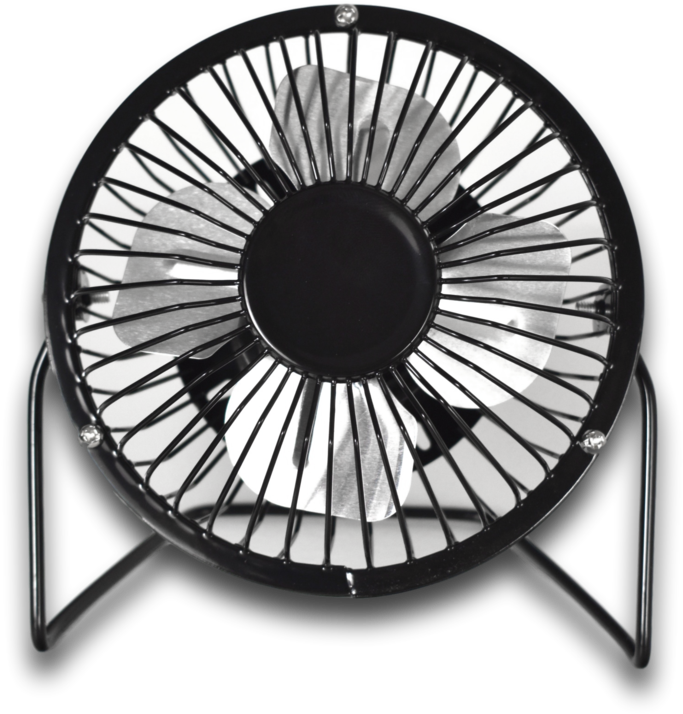 Portable U S B Desk Fan Black PNG Image