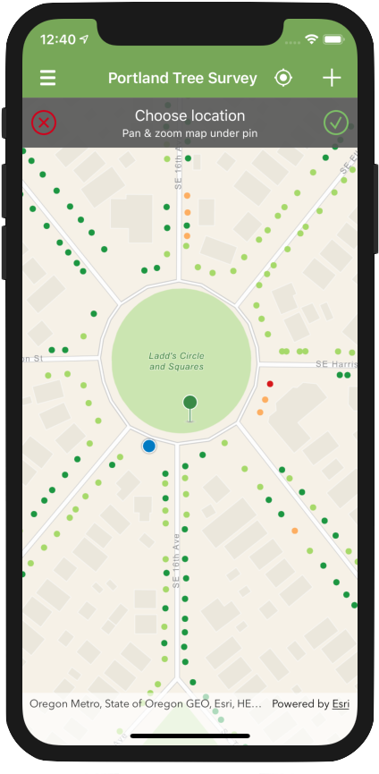 Portland Tree Survey App Screen PNG Image