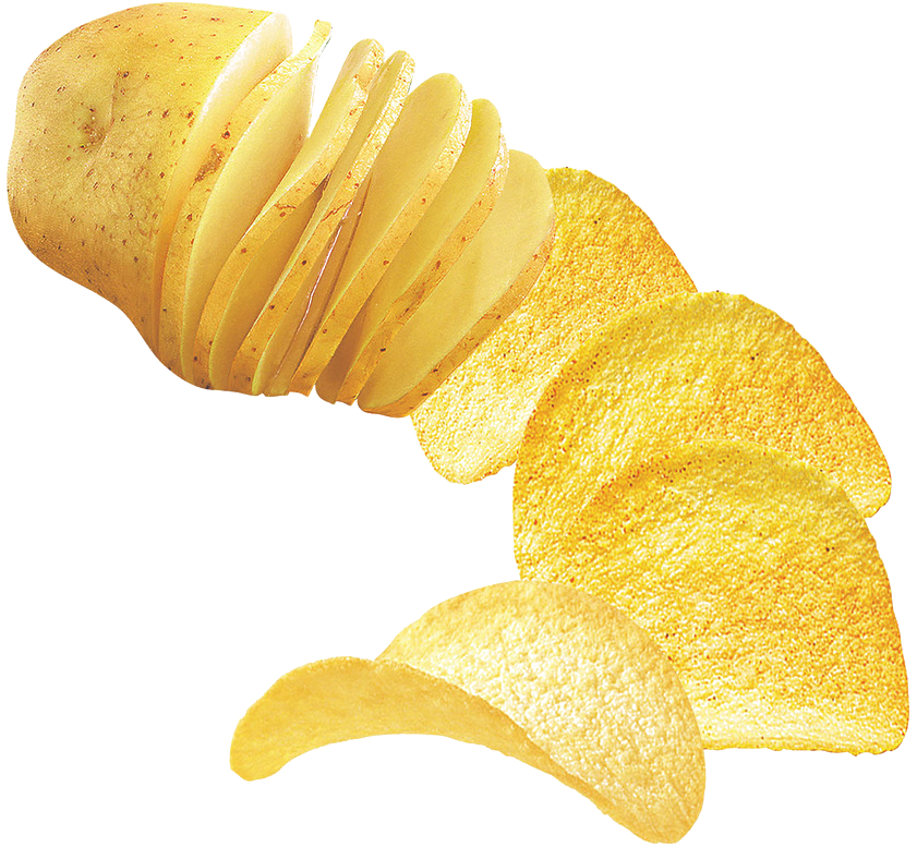 Potato Chips Cascade Floating PNG Image