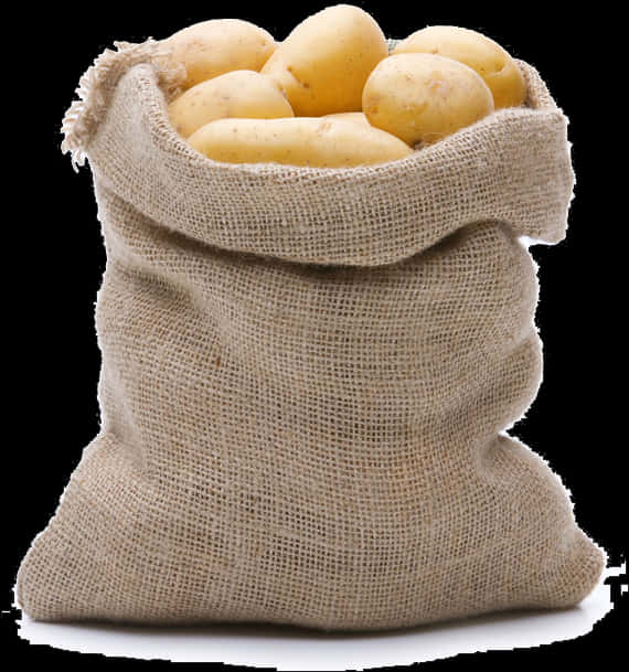 Potatoesin Burlap Sack PNG Image