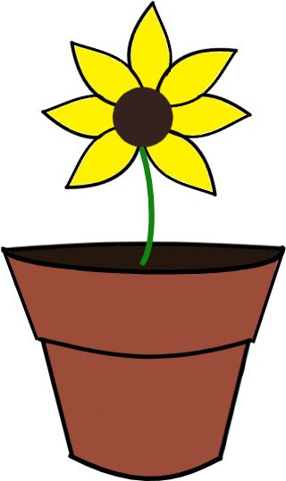 Potted Sunflower Clipart PNG Image