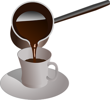 Pouring Coffee Vector Illustration PNG Image