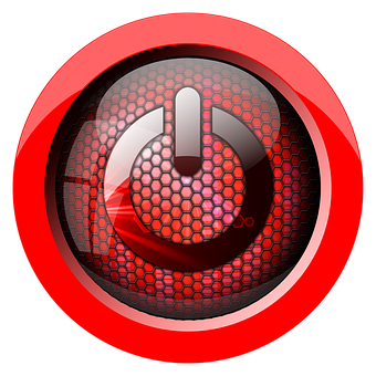 Power Button Icon Red Background PNG Image