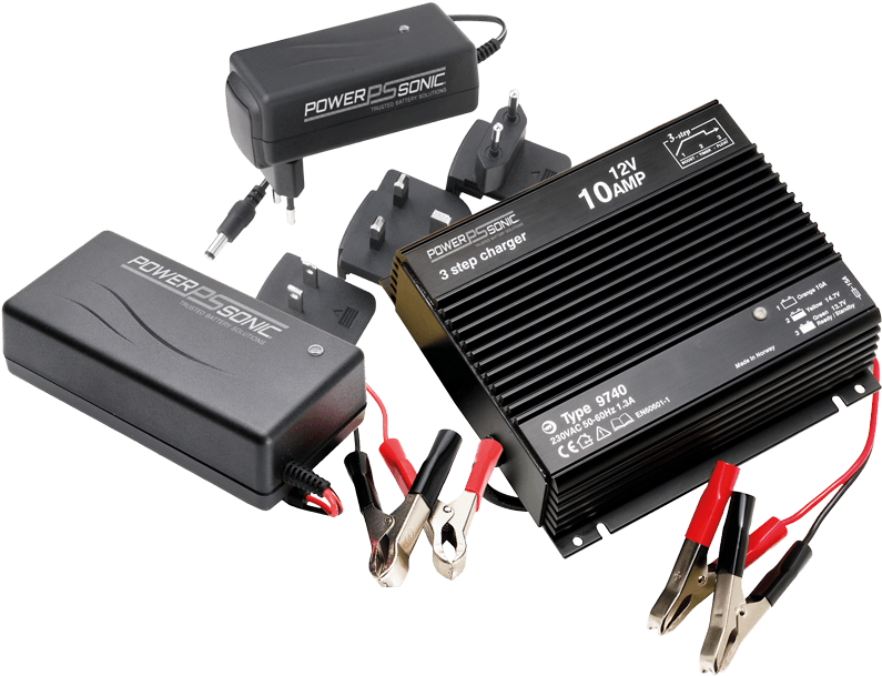 Power Sonic Battery Chargers Collection PNG Image