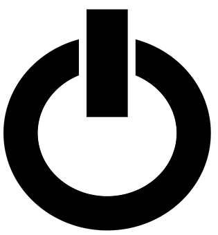 Power Symbol Icon Blackand White PNG Image