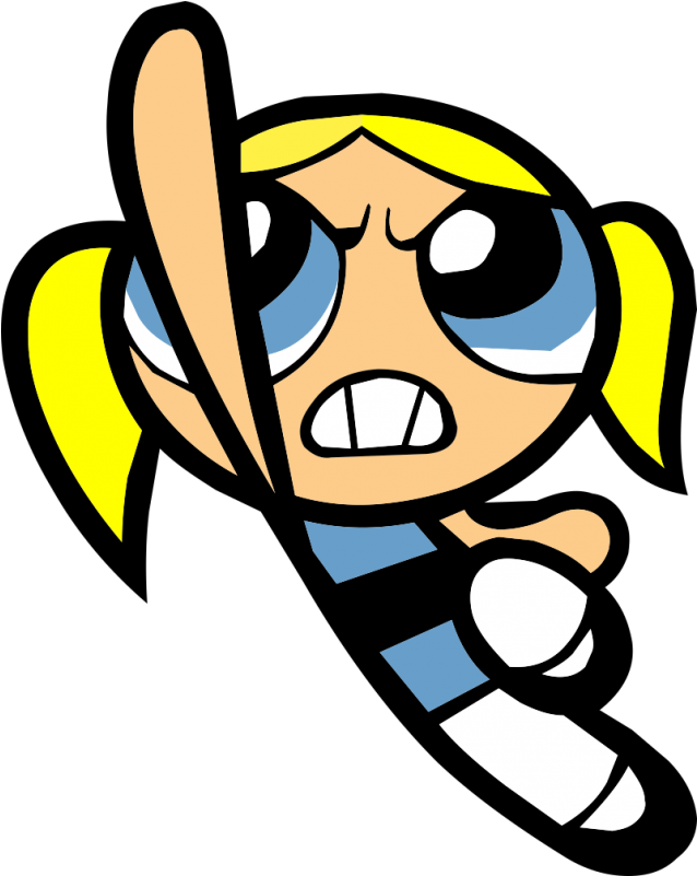 Powerpuff Girl Bubbles Action Pose PNG Image