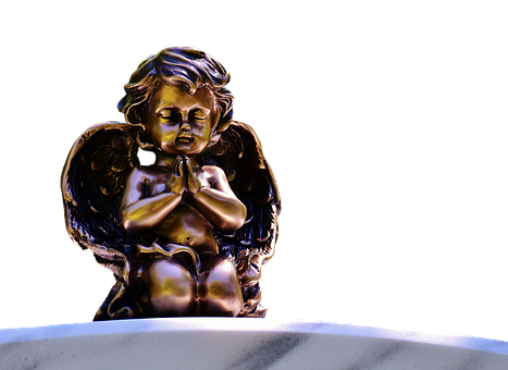 Praying Angel Statuette PNG Image