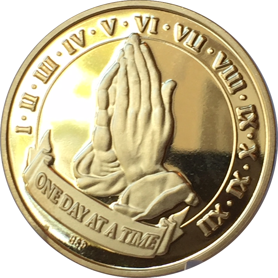 Praying Hands Coin One Dayata Time PNG Image