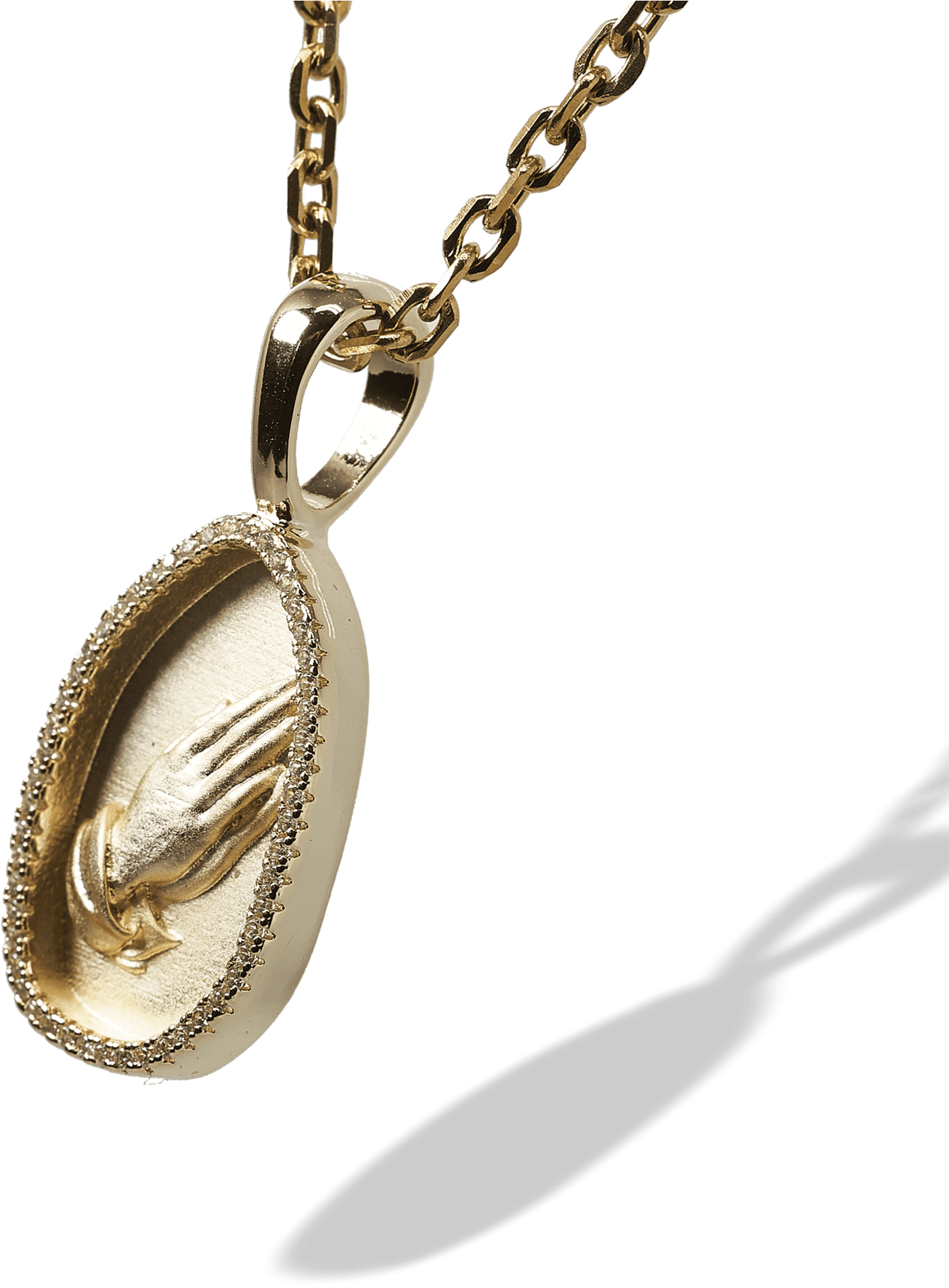 Praying Hands Pendant Necklace PNG Image