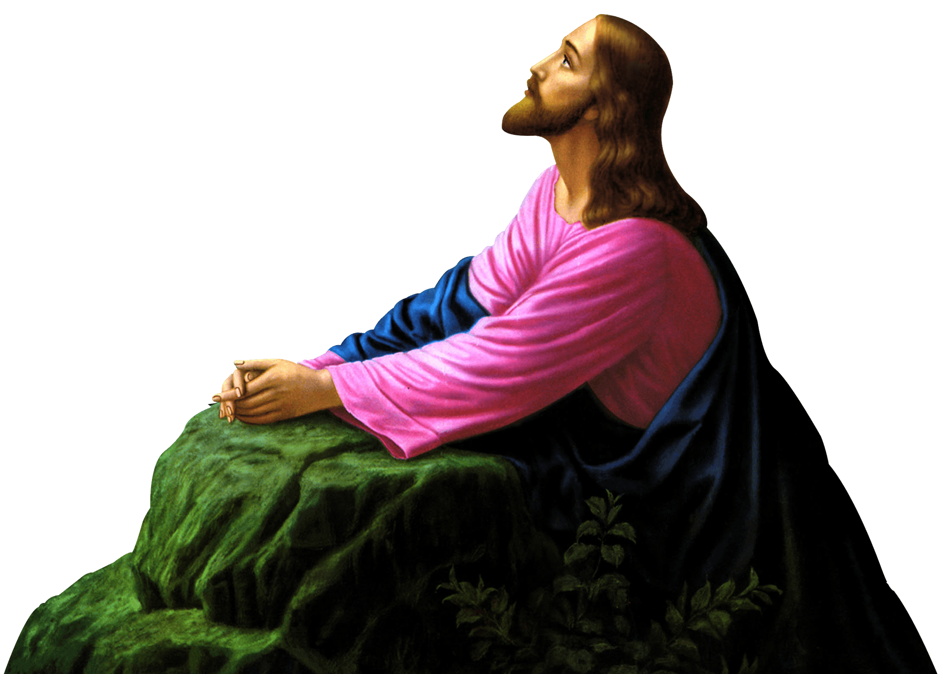 Praying Jesus Artwork PNG Image