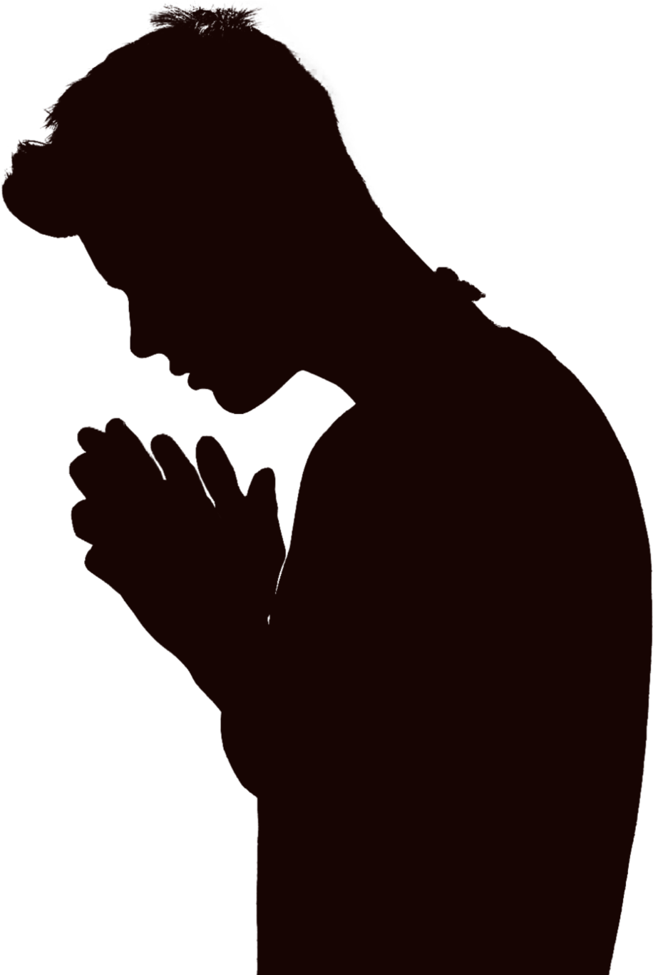 Praying Man Silhouette PNG Image