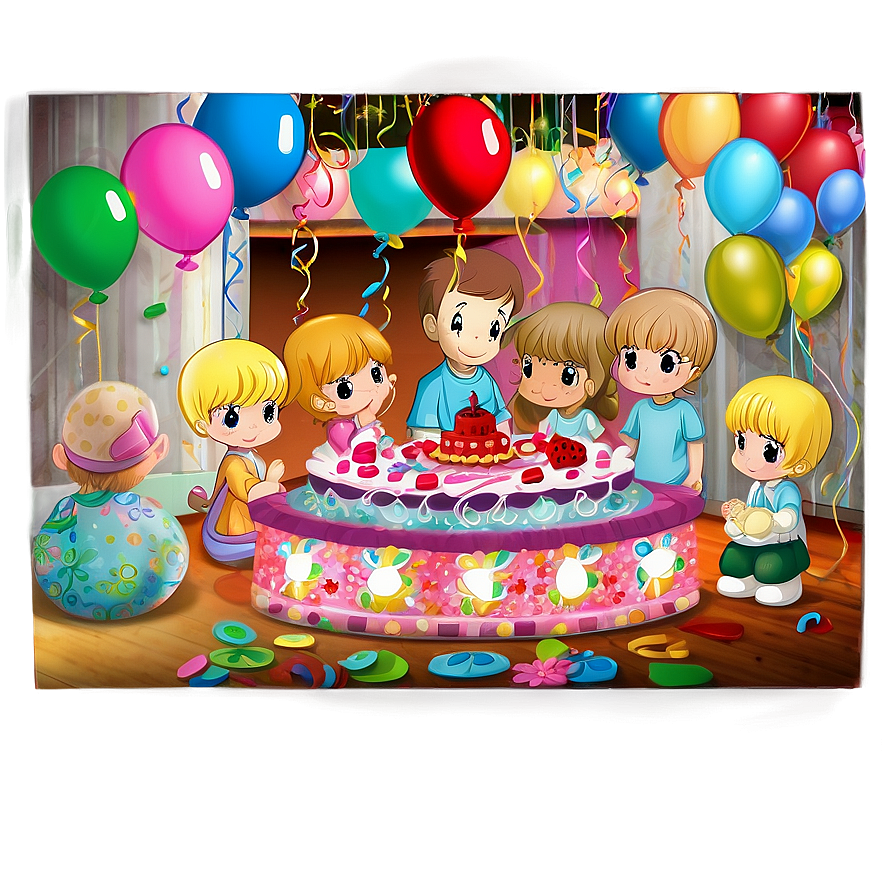 Precious Moments Birthday Party Png Cjr93 PNG Image