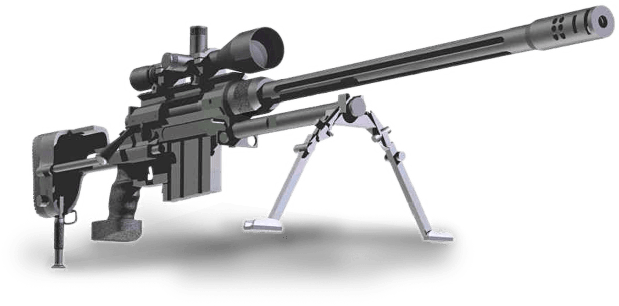 Precision Sniper Rifleon Bipod PNG Image