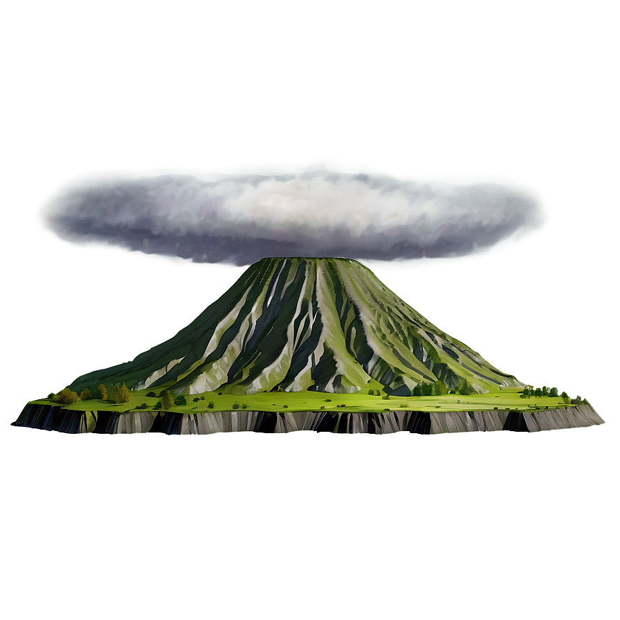 Prehistoric Volcano Landscape Png Vad PNG Image