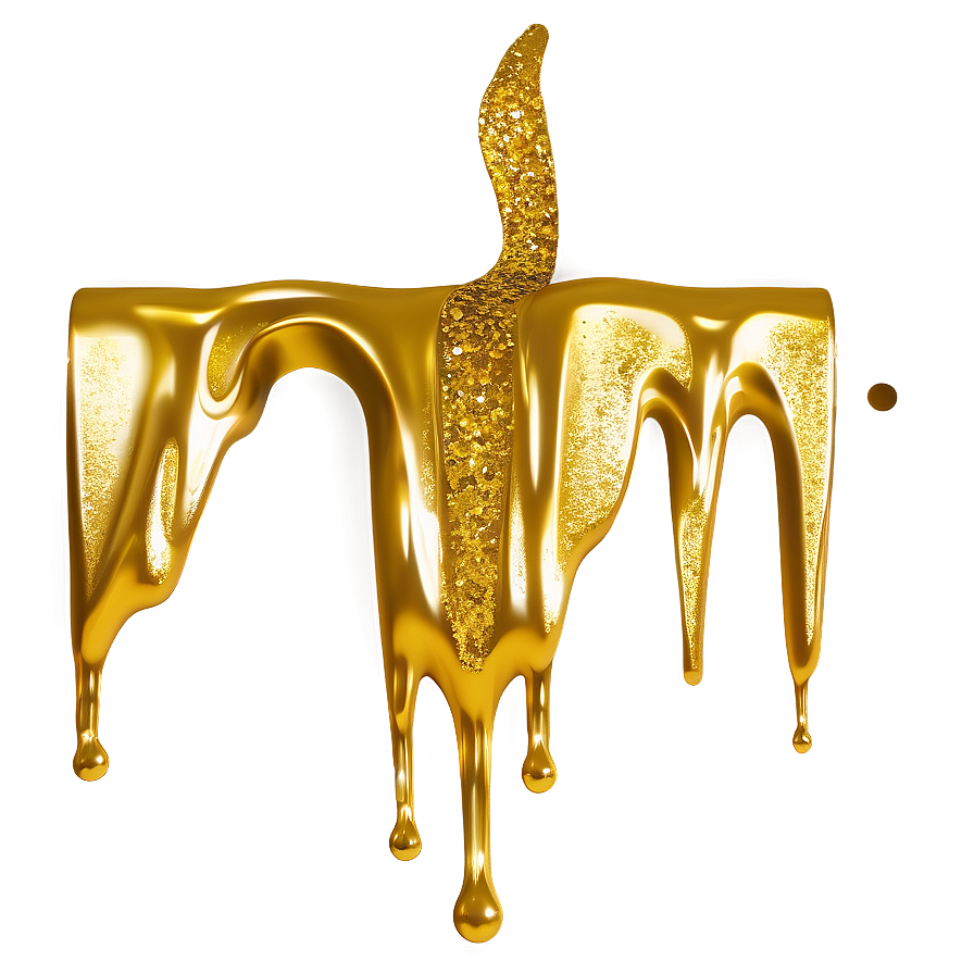 Premium Gold Glitter Drip Png Vyq15 PNG Image