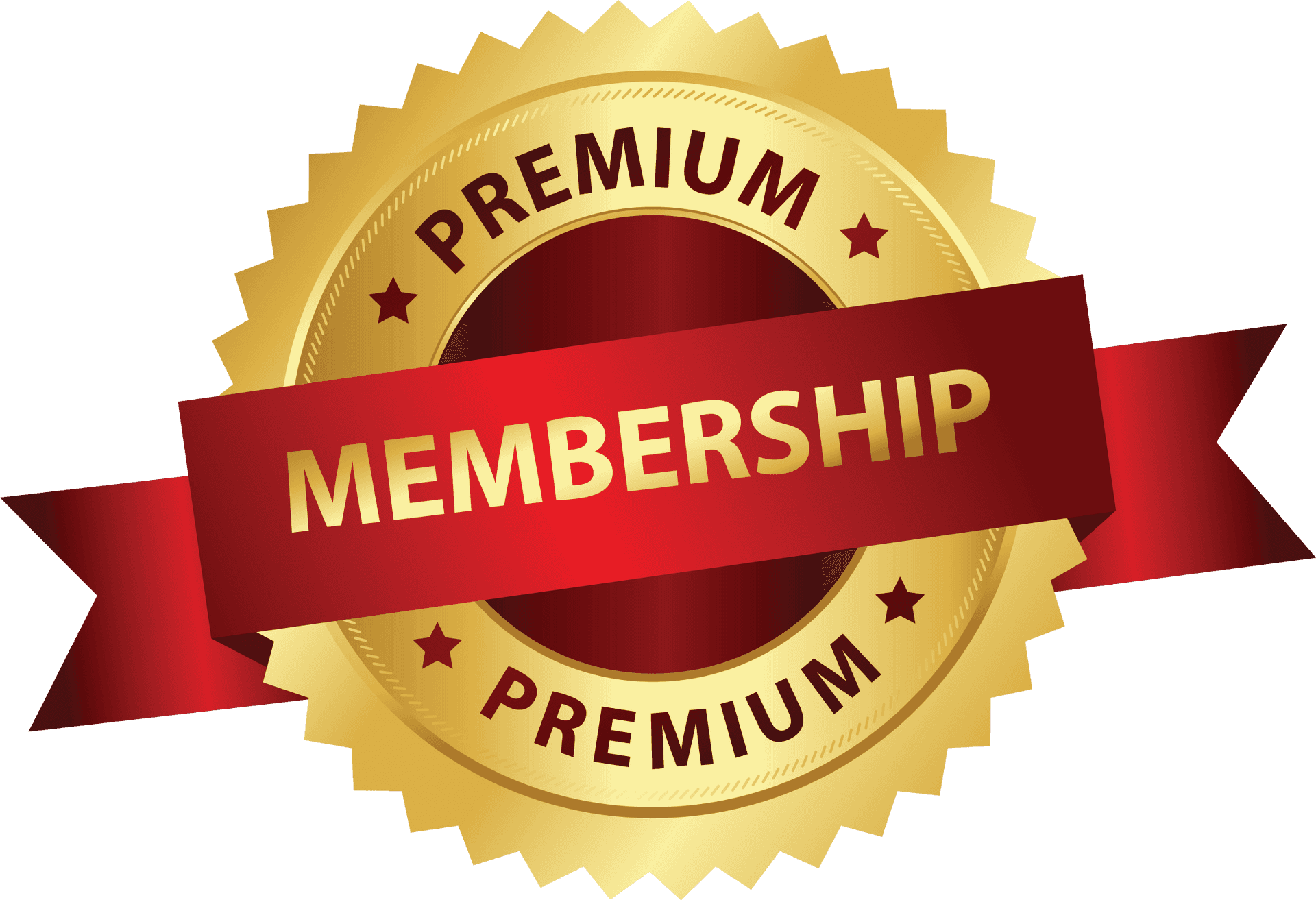 Premium Membership Golden Badge PNG Image