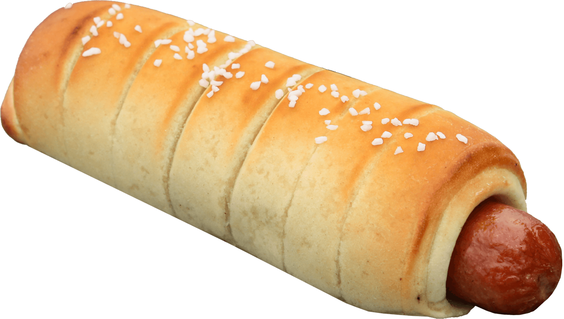 Pretzel Dough Wrapped Hot Dog PNG Image