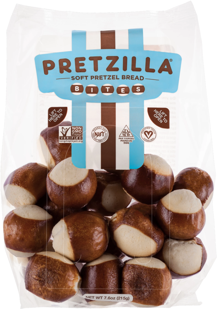 Pretzilla Soft Pretzel Bread Bites Packaging PNG Image