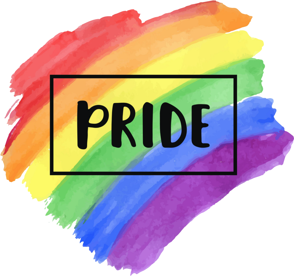 Pride Rainbow Brushstrokes PNG Image