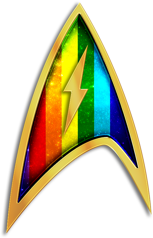 Pride Themed Star Trek Combadge PNG Image