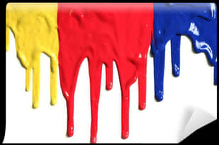 Primary Color Paint Drips PNG Image