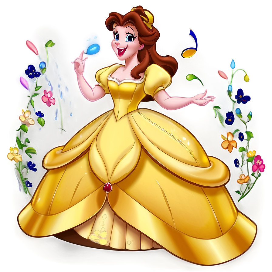 Princess Belle Singing Png Gko PNG Image