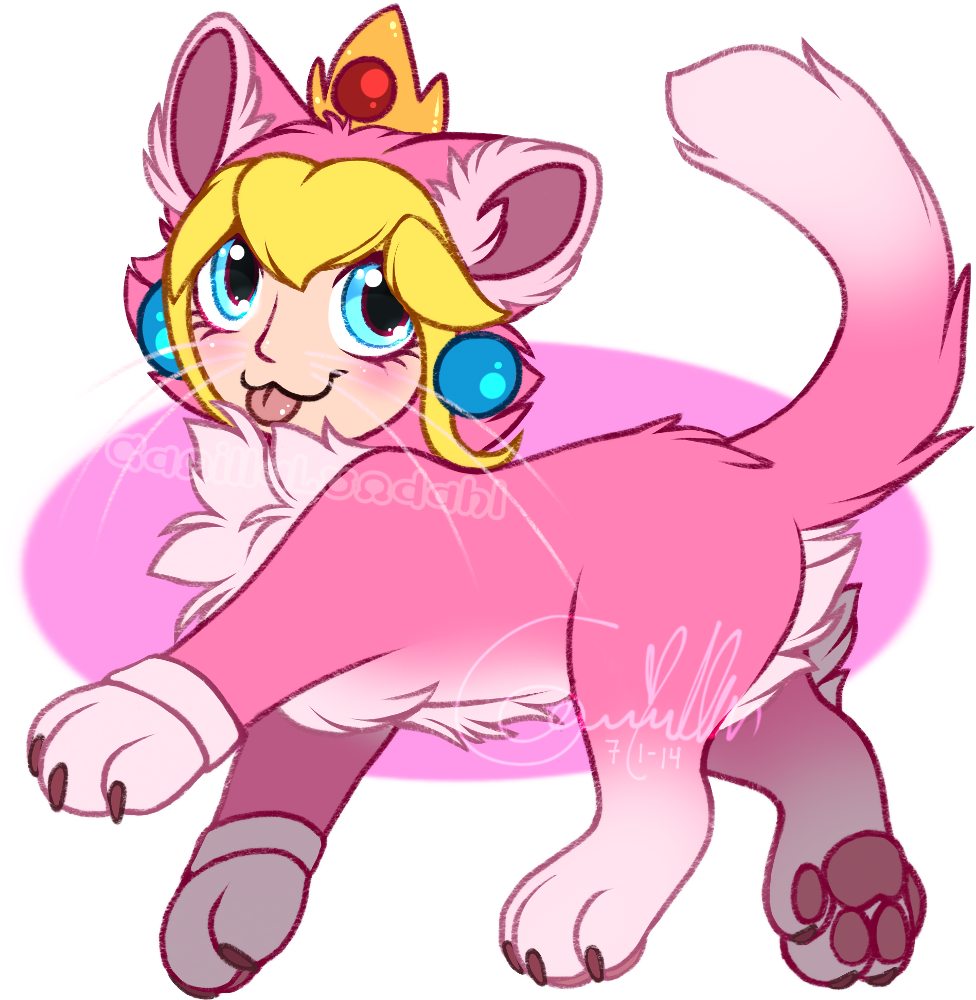 Princess Cat Cartoon Meme PNG Image