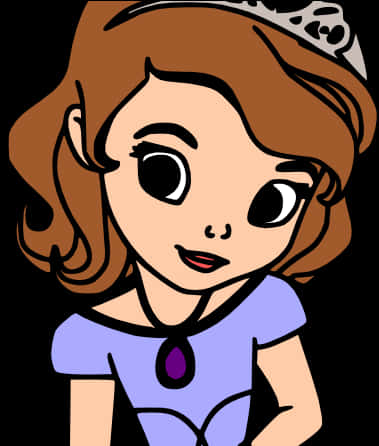 Princess Sofia Cartoon Portrait PNG Image