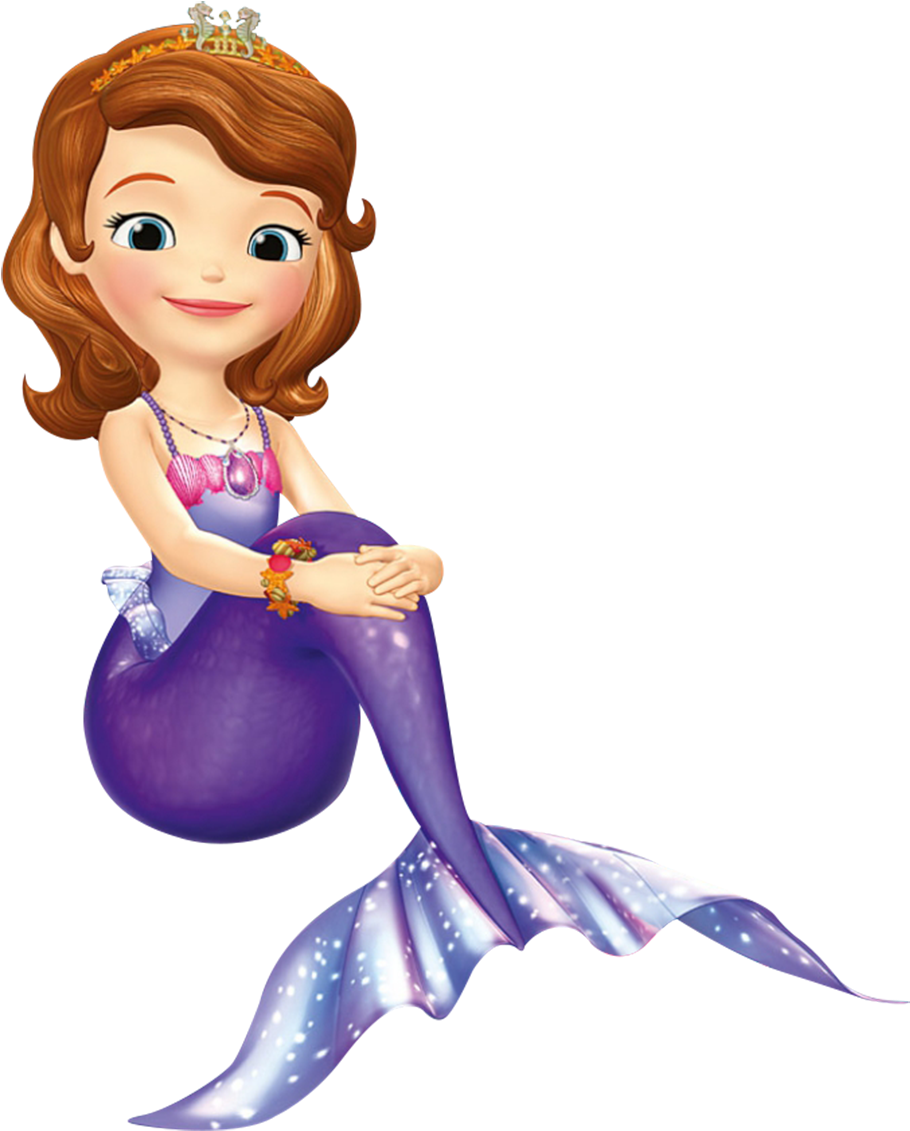 Princess Sofia Mermaid Illustration PNG Image