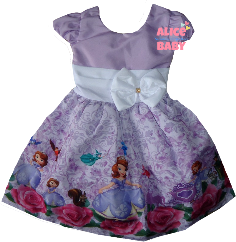 Princess Sofia Themed Toddler Dress PNG Image