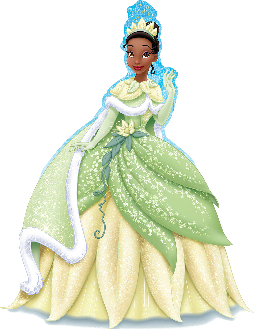 Princess Tiana Elegant Gown PNG Image