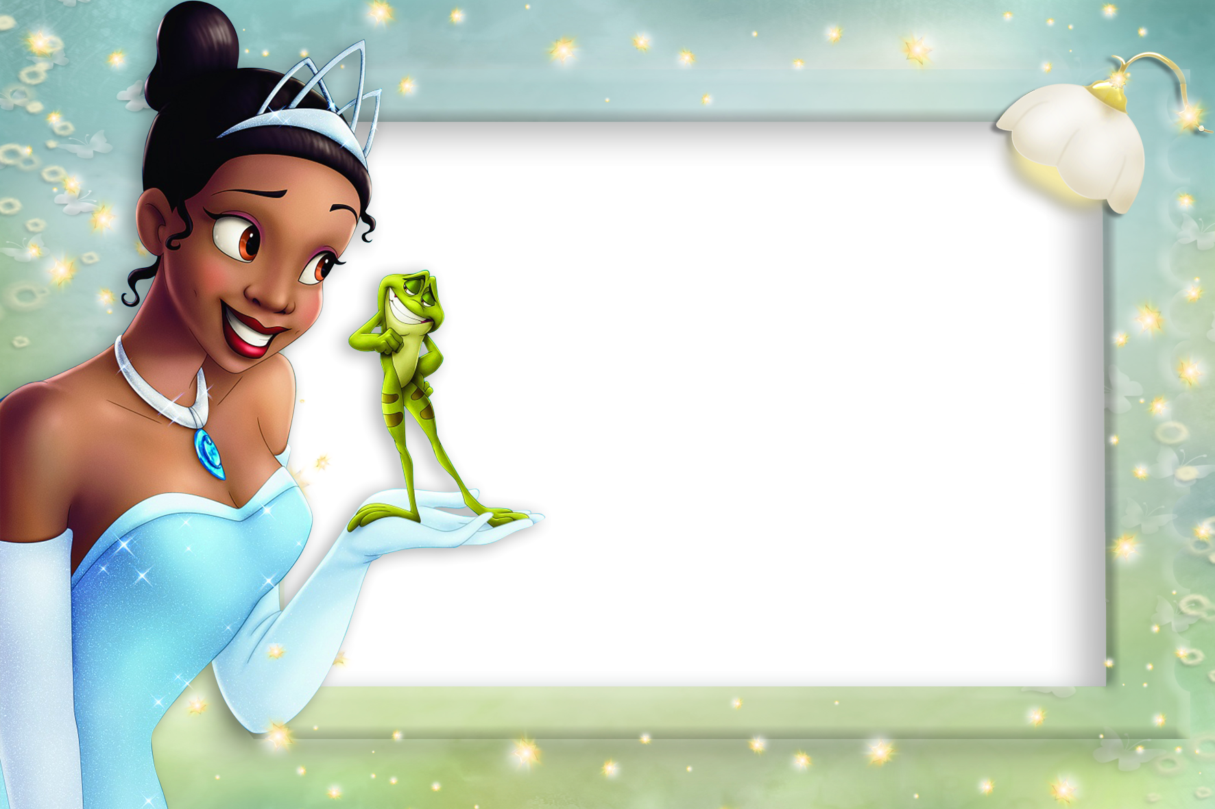 Princess Tianaand Frog Friend PNG Image