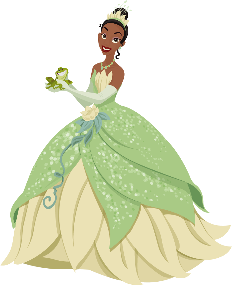 Princess Tianaand Frog Friend PNG Image