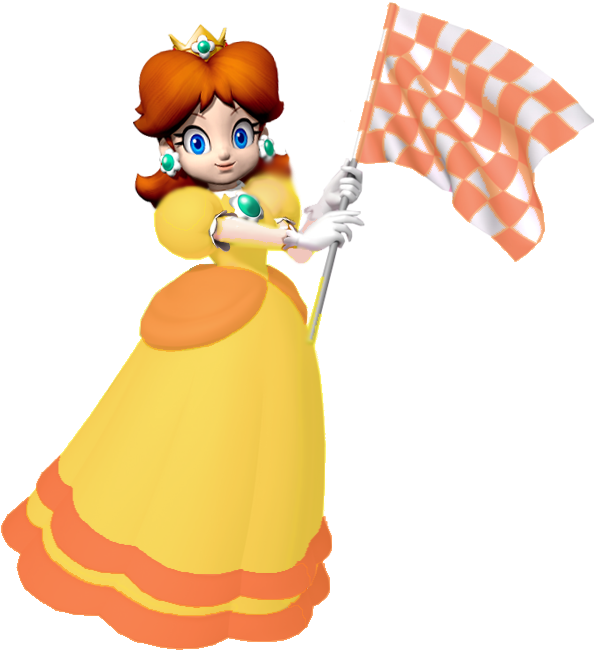 Princess With Checkered Flag PNG Image