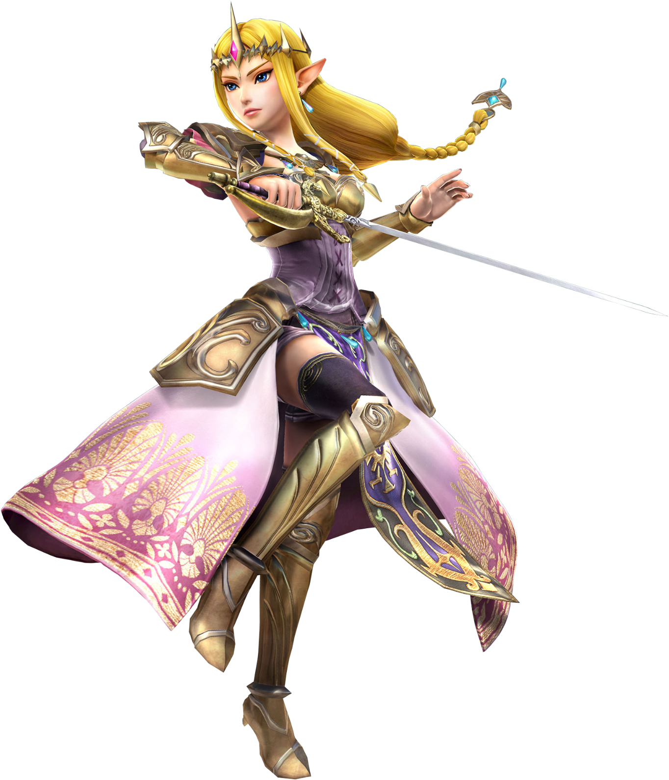 Princess Zelda Warrior Stance PNG Image