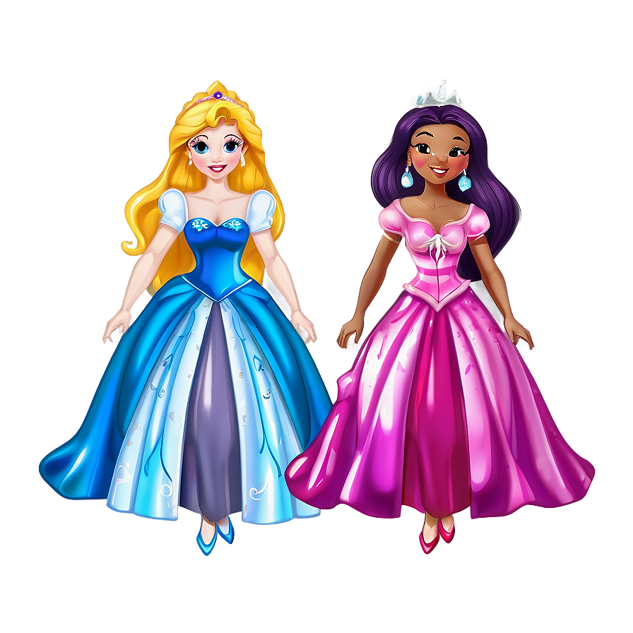 Princesses And Their Dresses Png Dkx PNG Image