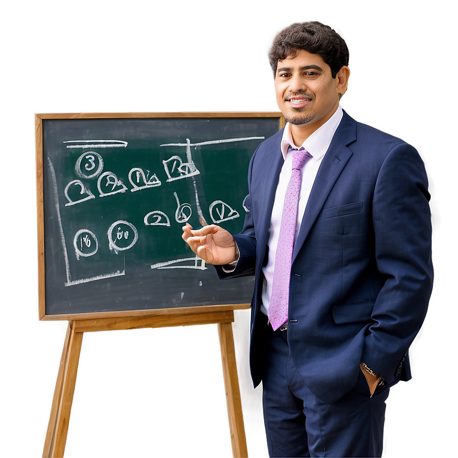 Principal With Chalkboard Png Wgi54 PNG Image